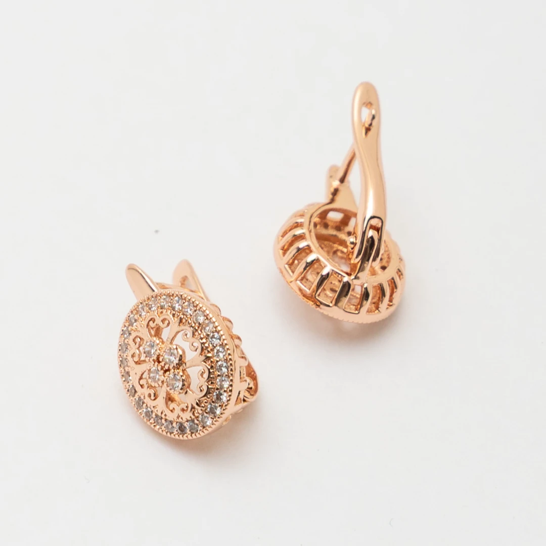 合金锆石耳饰 UR【顺丰包邮-无运费险】经典哈萨克玫瑰金色 耳饰