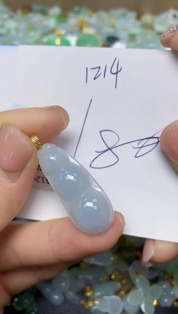 【闪购商品】翡翠挂件18K金镶嵌 天然翡翠A货