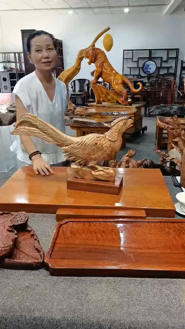 木归****年锦鸡摆件，香樟木，一单一只