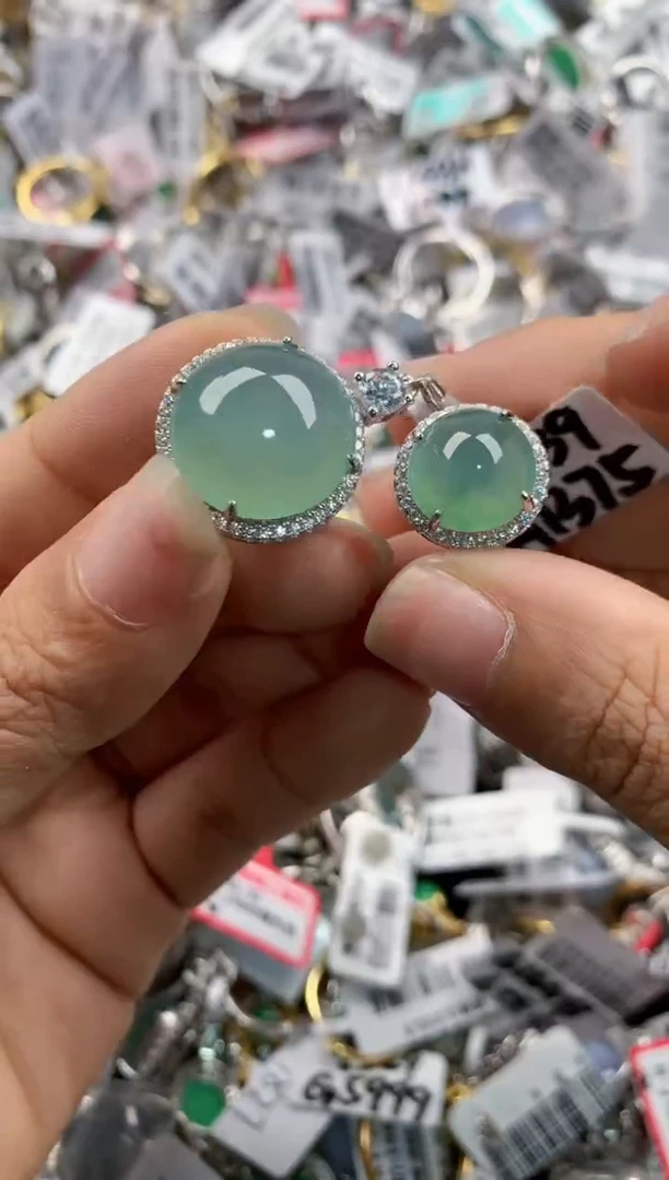 银S925镶嵌戒指翡翠101010---7