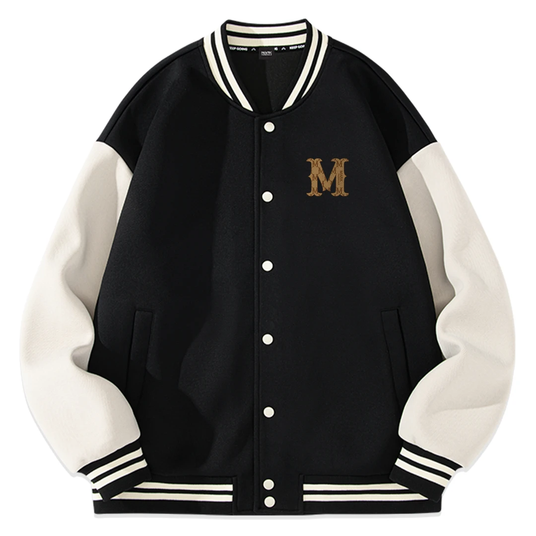 凯邦威潮牌棒球服男秋冬季新款宽松重磅落肩袖美式字母夹克外套冬