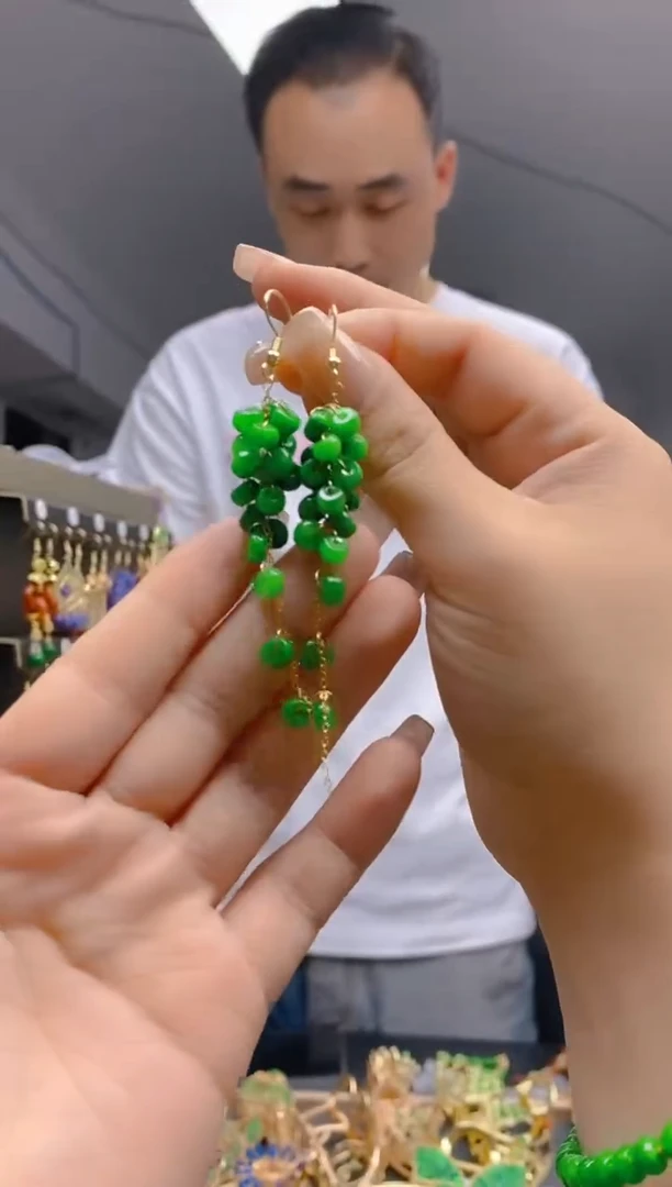 【闪购商品】翡翠耳饰合金306翡翠耳钩