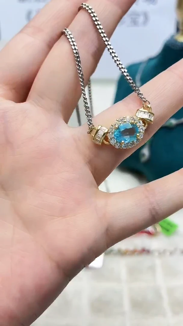 银S925镶嵌托帕石项链202ZB1122产品一个（多样性）