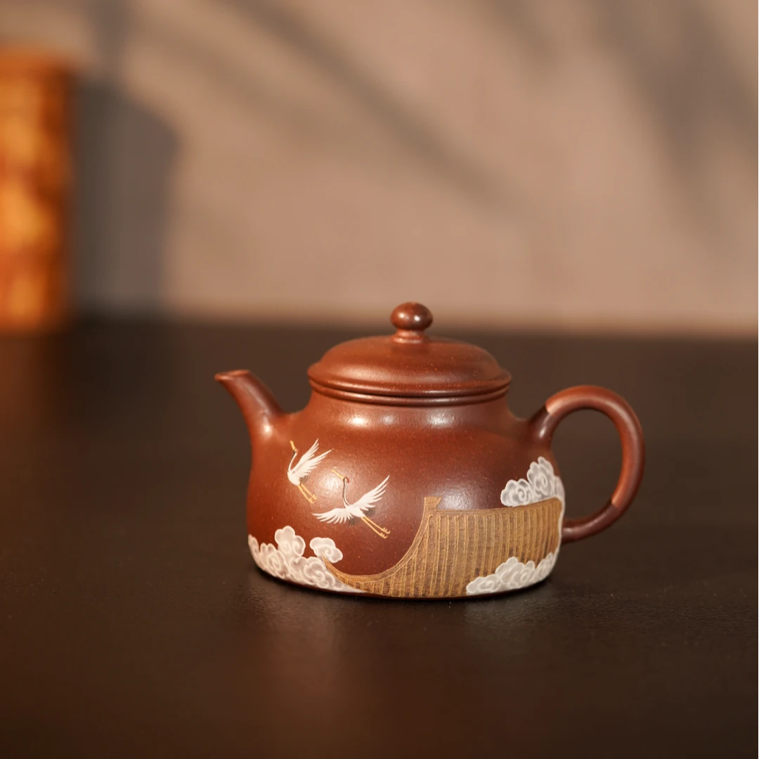 《鹤》原矿紫泥 150cc 精工泥绘