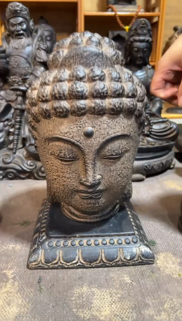 陶土【火山泥】大佛首+莲花底座