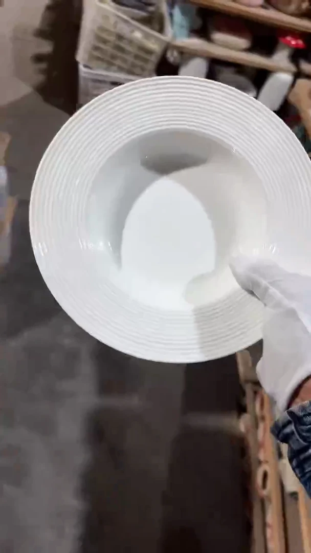 陶瓷韦斯草帽螺纹深盘微瑕 凑满20元包邮