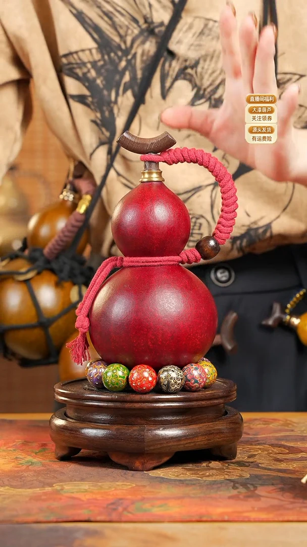 WE005大漆酒葫芦不包手串及旋转底座