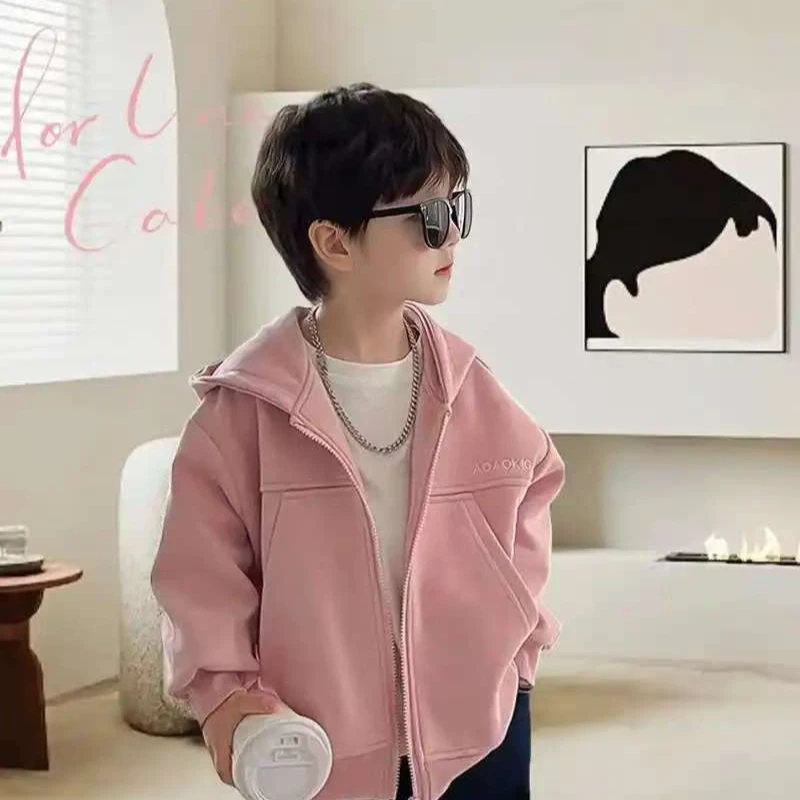 带帽A+J休闲春秋男童卫衣上衣宽松洋气舒适运动