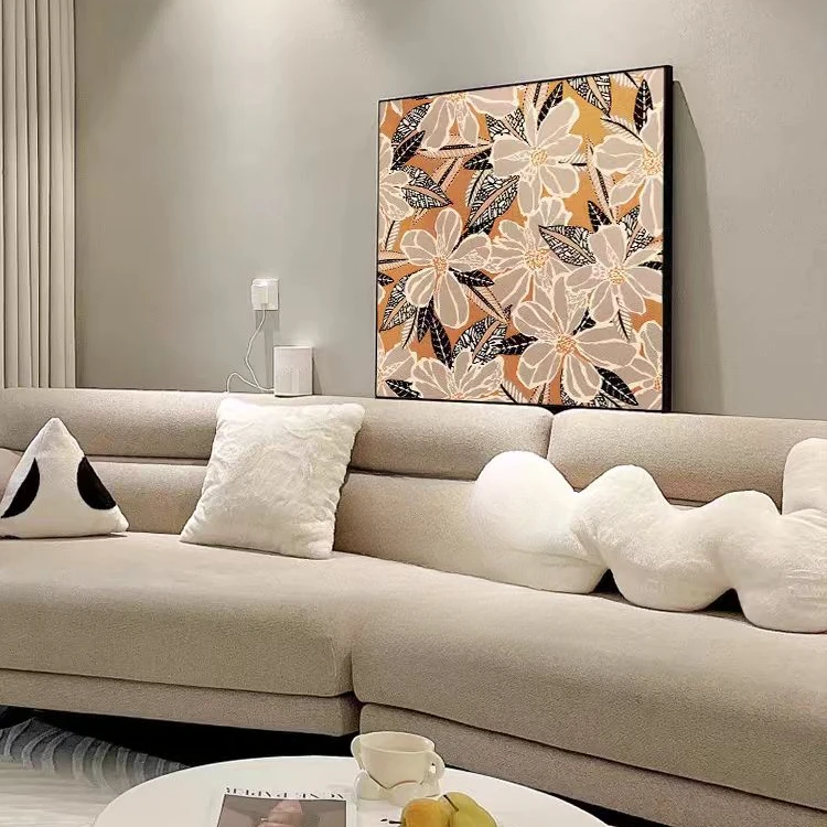 美式花卉肌理板画客厅餐厅卧室餐厅装饰画手工玄关墙壁走廊防水