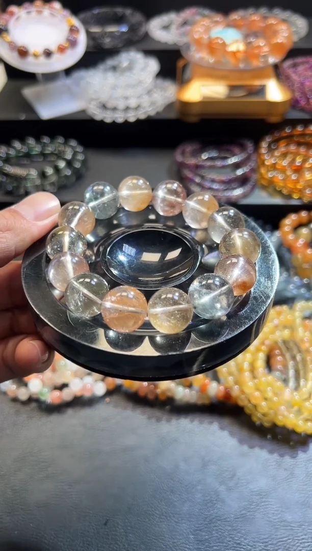 未镶嵌手链水晶黄****～8