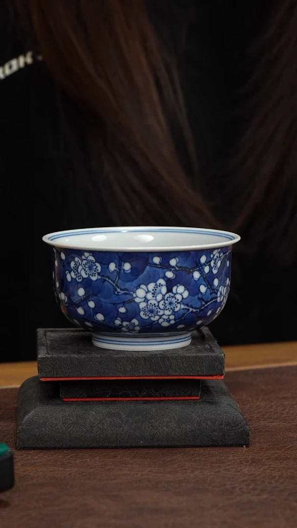 水造青花冰梅炉式杯