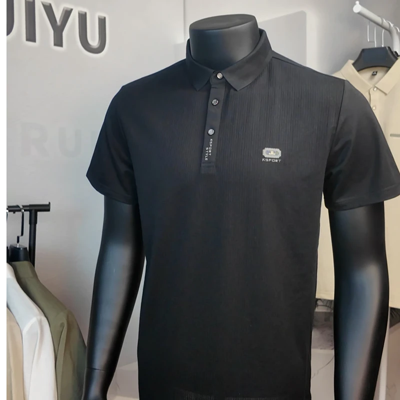 2025夏季新款立体logo商务休闲短袖T恤夏季polo衫透气速干男T恤
