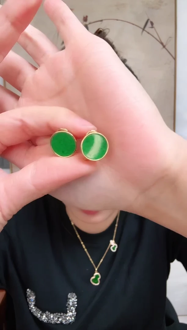 【闪购商品】翡翠颈饰银S925镶嵌耳饰