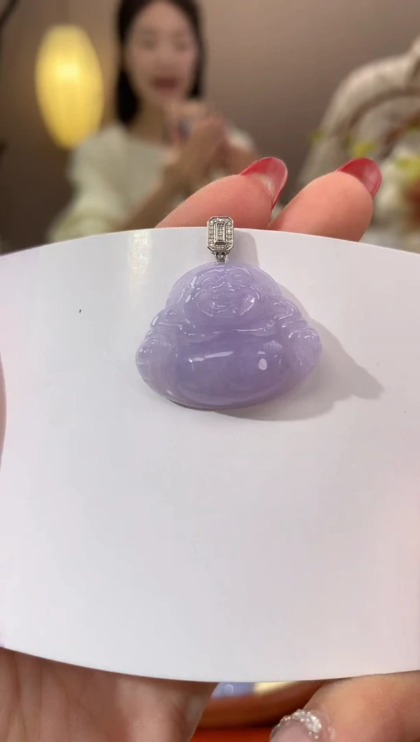 【闪购商品】翡翠颈饰18K金镶嵌天然缅甸a货翡翠