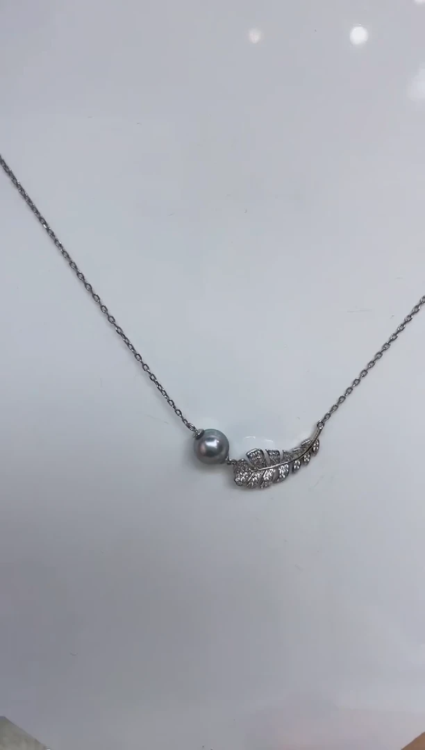 海水珍珠银S925镶嵌颈饰