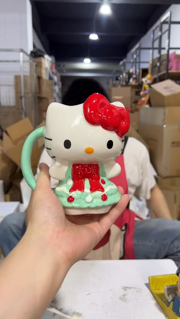 瓷片圣诞绿色裙子kt全身杯