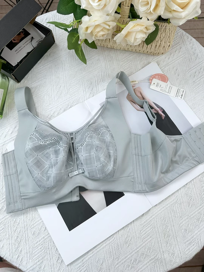 1500J-艾草养护新款大胸显小女士薄款针棉抹胸美背透气调整型内衣