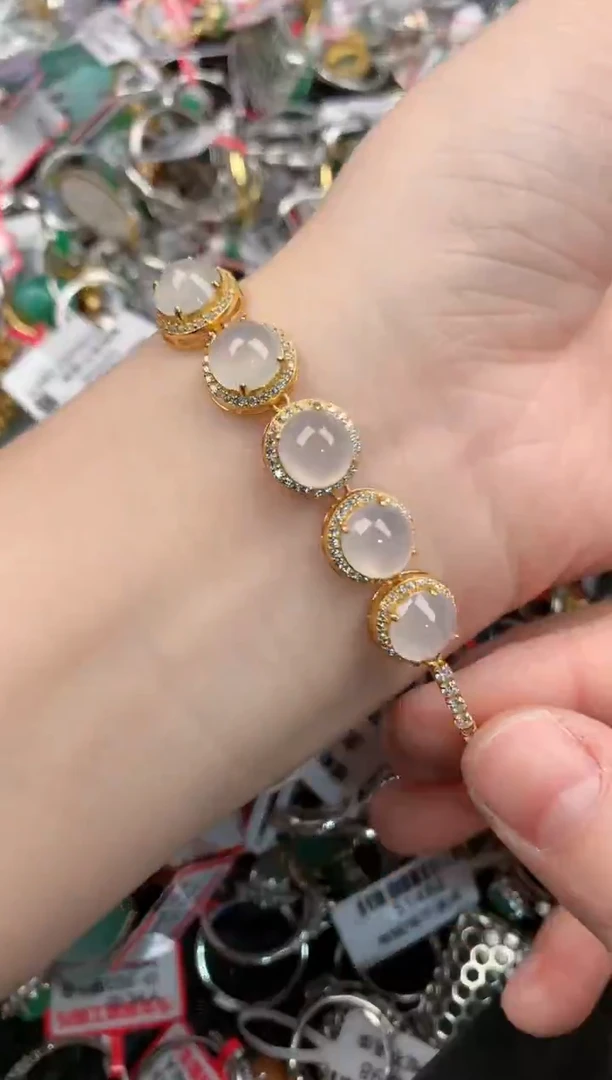 银S925镶嵌戒指翡翠444           3