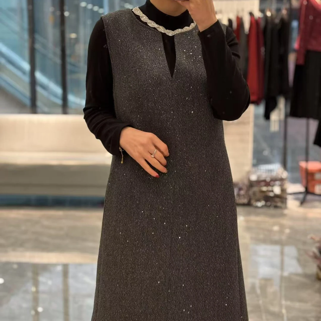 【丽丽家】大码女装高货小香风减龄显瘦两件套连衣裙01-1