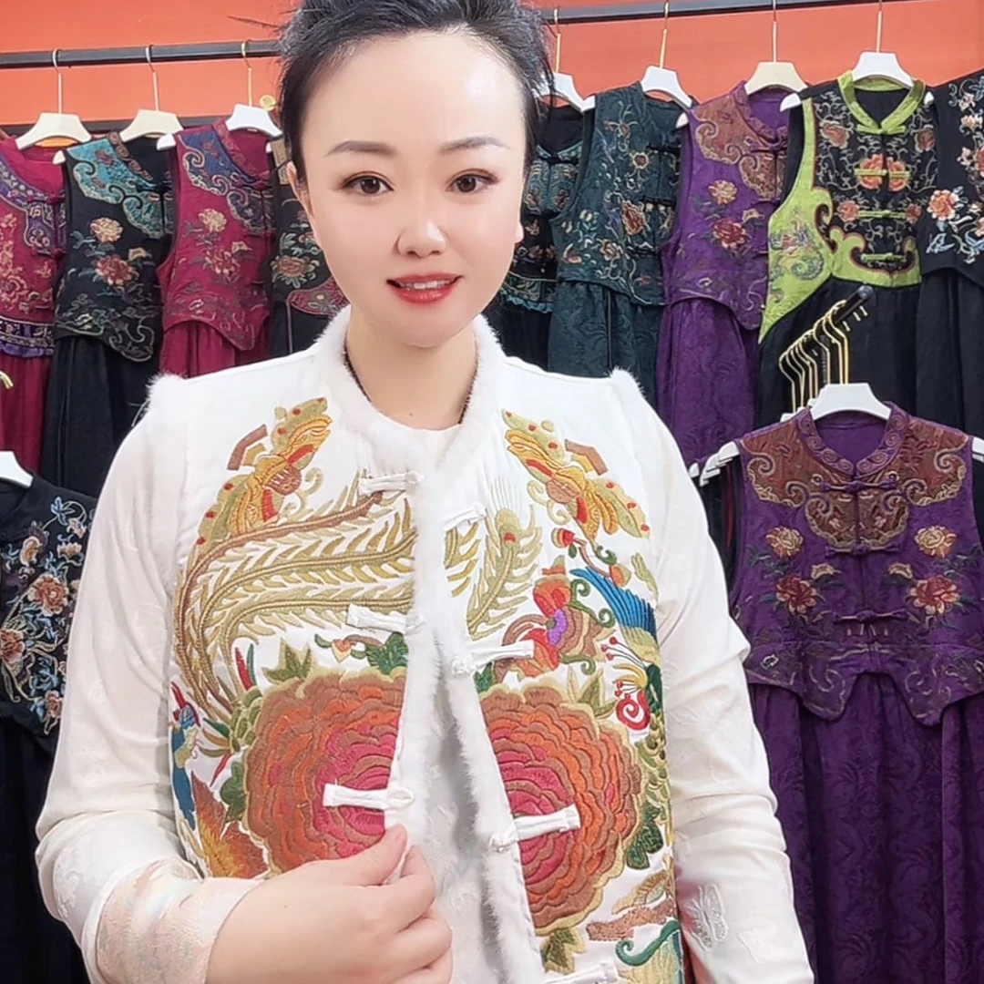 835款刺绣文艺风马夹中国风百搭