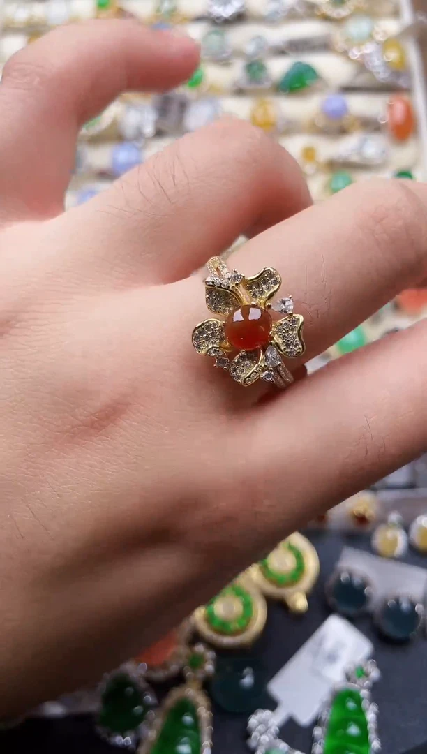 银S925镶嵌戒指翡翠97