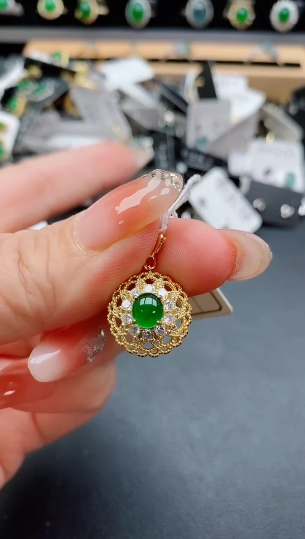 吊坠(不含链)银S925镶嵌翡翠1
