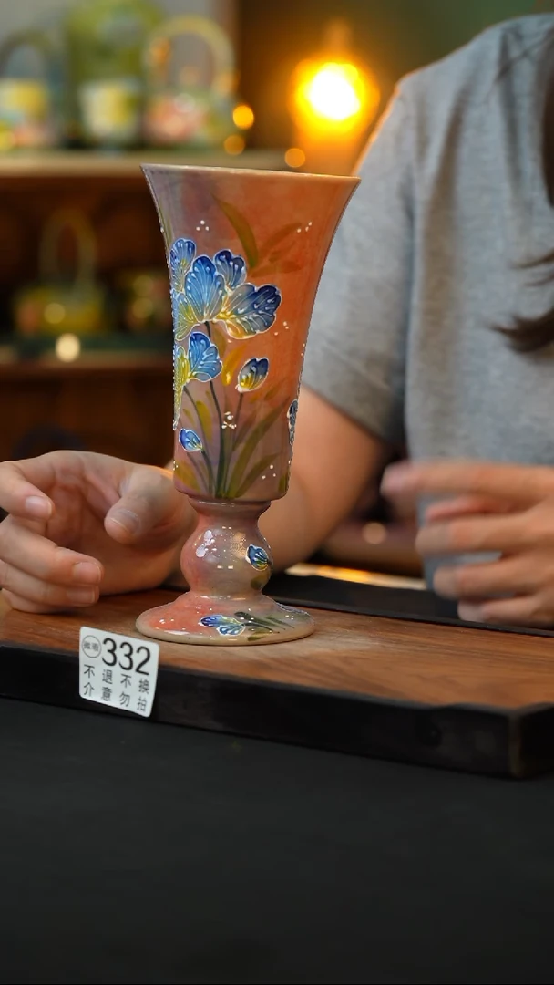 杯手绘心瓷陶瓷浮力微瑕介意勿拍