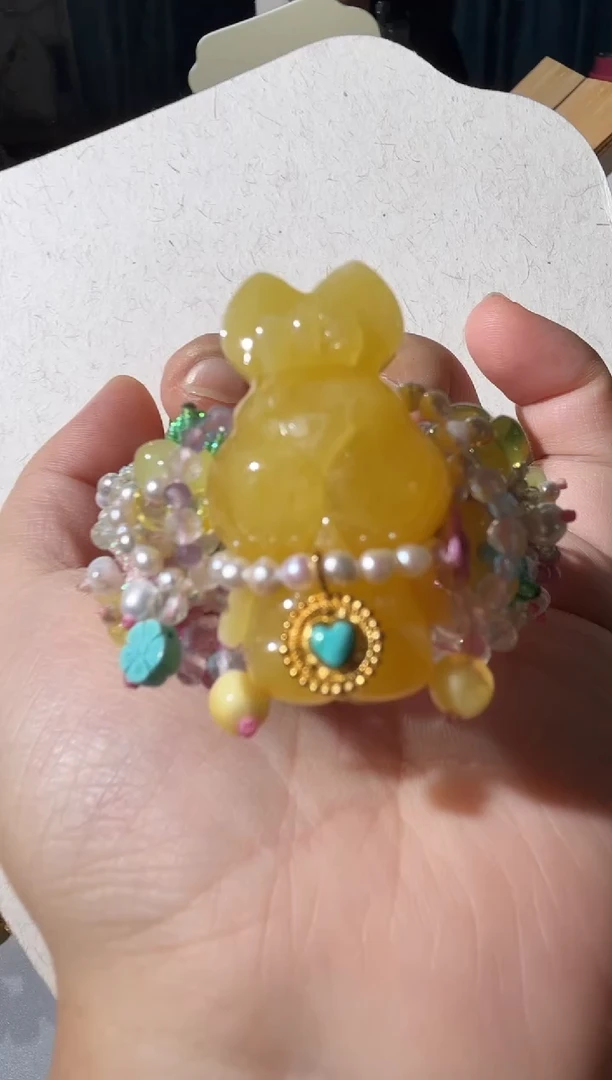 手链蜜蜡未镶嵌蜜蜡小兔繁花手链