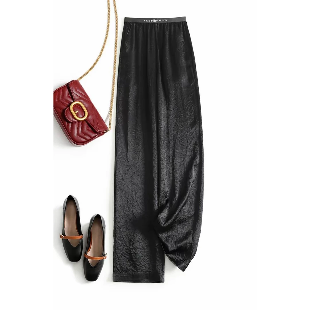 夏季新款百搭100%醋酸女式休闲裤25DAK0905