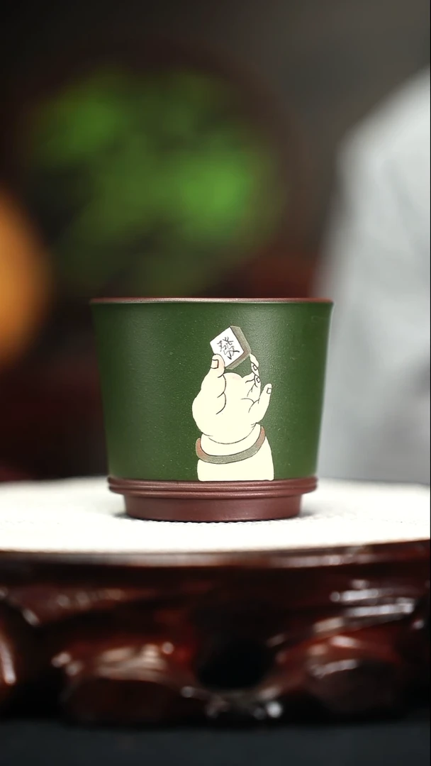 茶杯紫砂梅霞粉浆紫砂杯