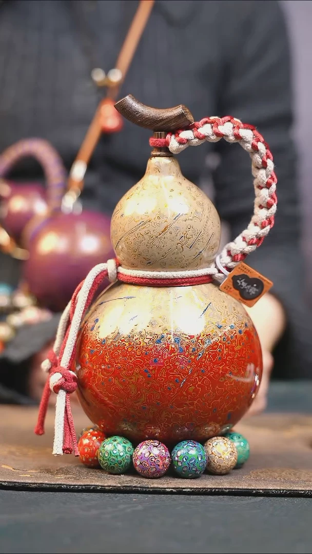 【闪购商品】XE163漆艺酒葫芦不包手串及旋转底座