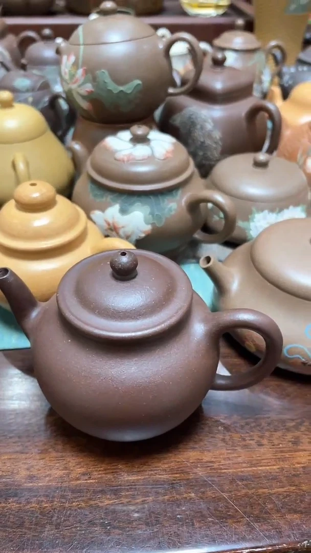 茶壶紫砂紫泥光素壶