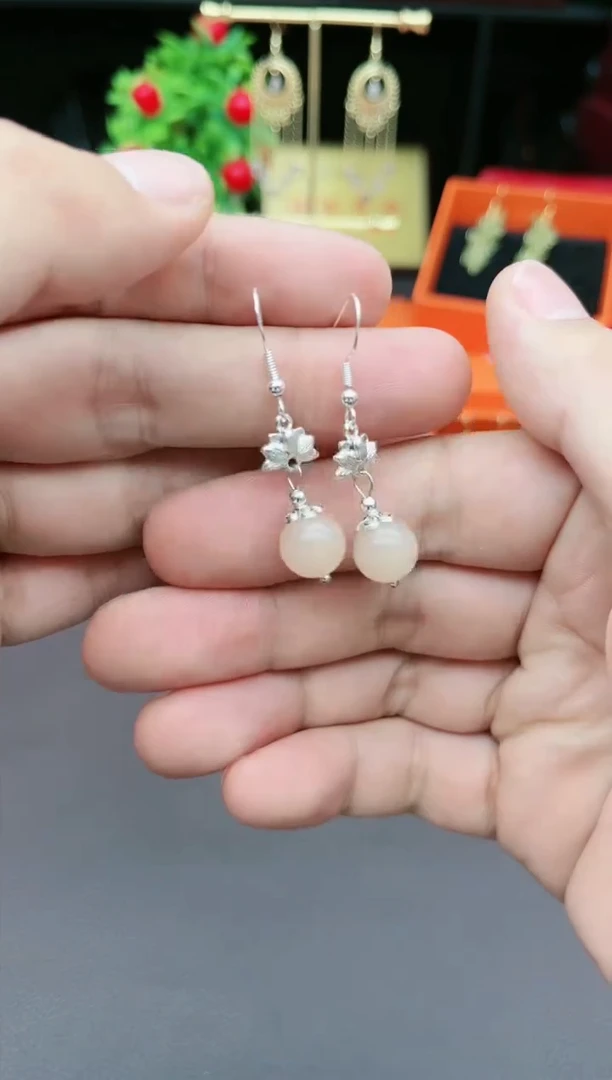 玛瑙/玉髓耳饰银S925镶嵌324000