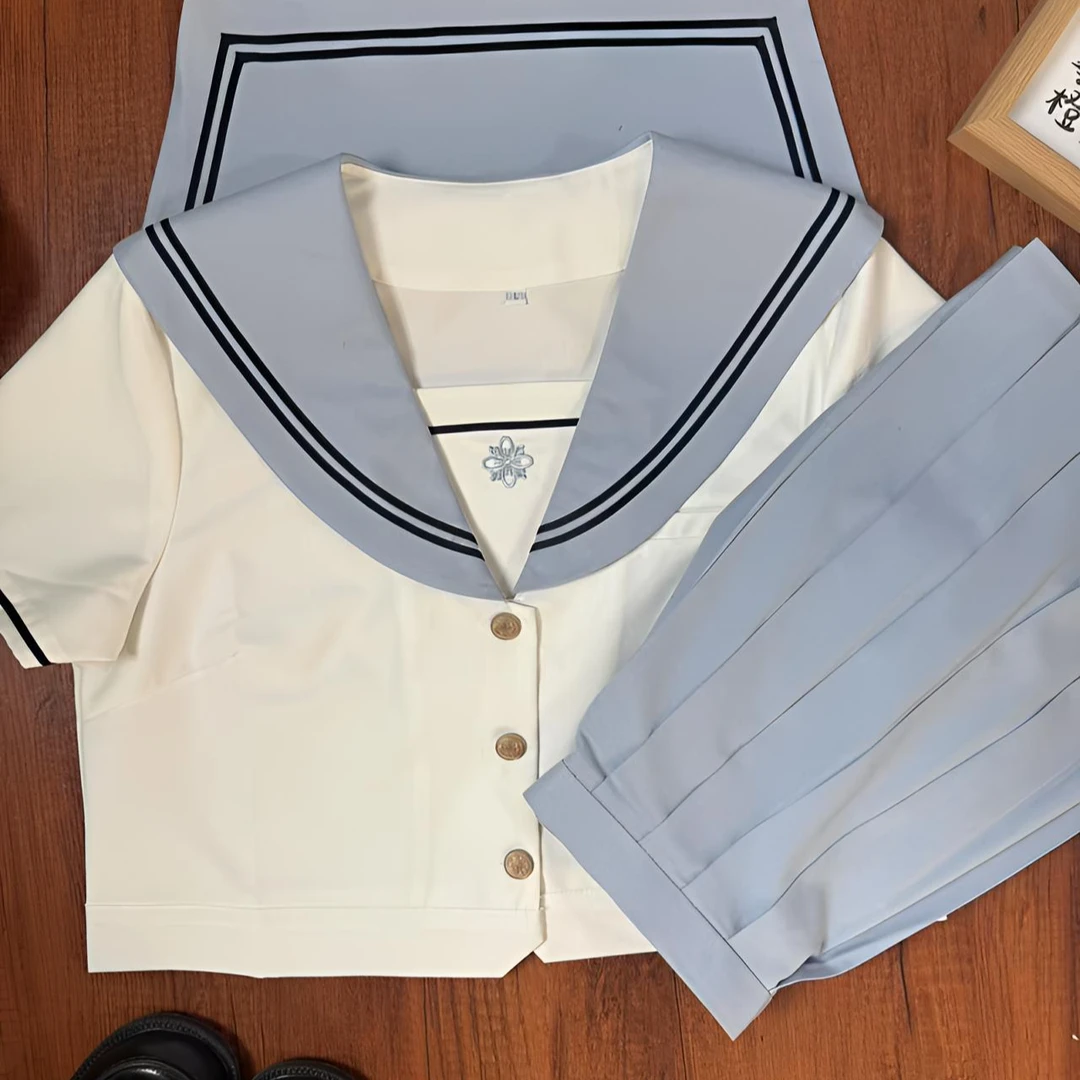 【盛夏】正品jk制服女春夏日系学院风水手服短袖基础款百褶裙套装