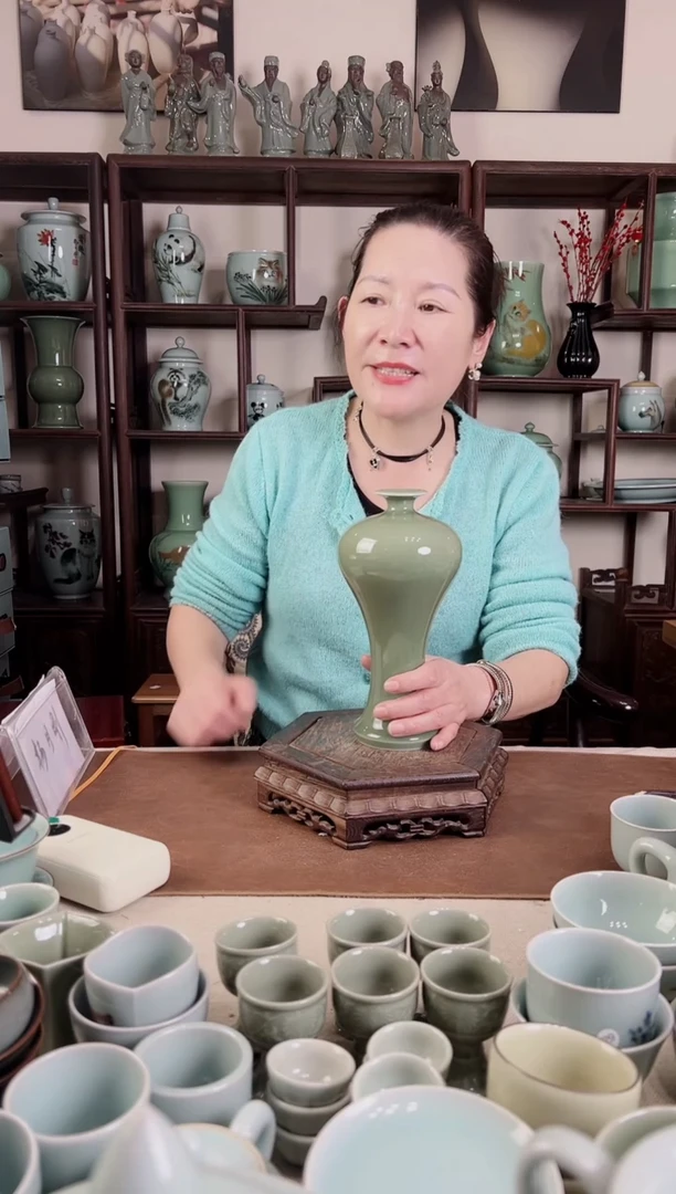 纯手工 豆青釉 美人醉