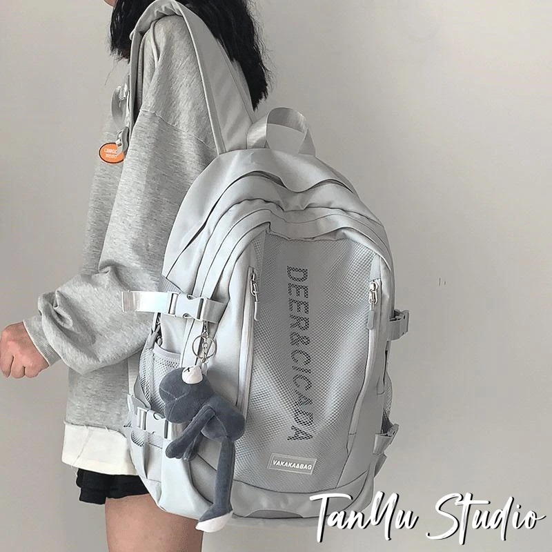 探屿书包女大学生简约休闲旅行电脑背包男士潮牌高中大容量双肩包