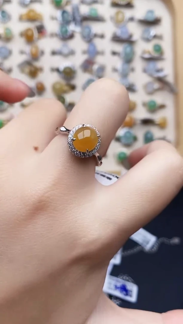 银S925镶嵌戒指翡翠1805