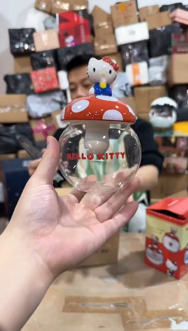 瓷片kt猫蘑菇玻璃罐