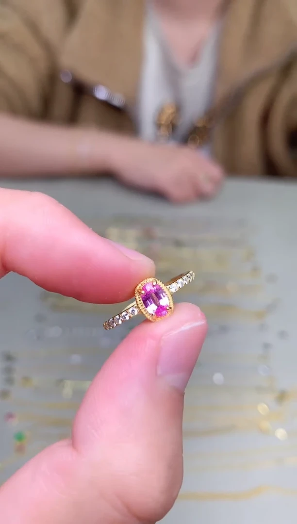 戒指蓝宝石银S925镶嵌戒指