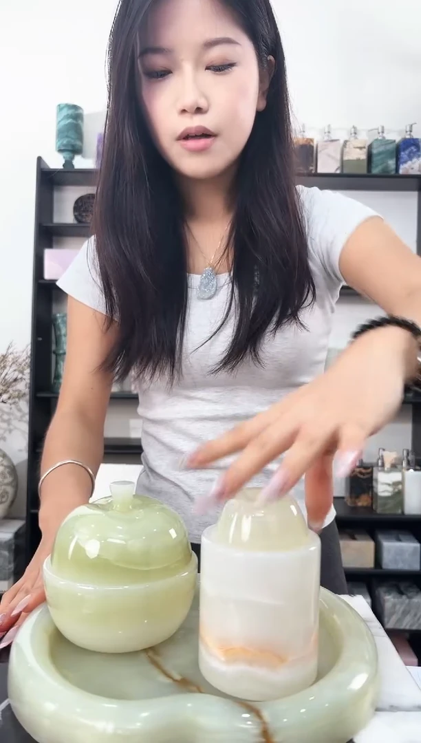 石材主清玉苹果套组（送苹果盘）-2