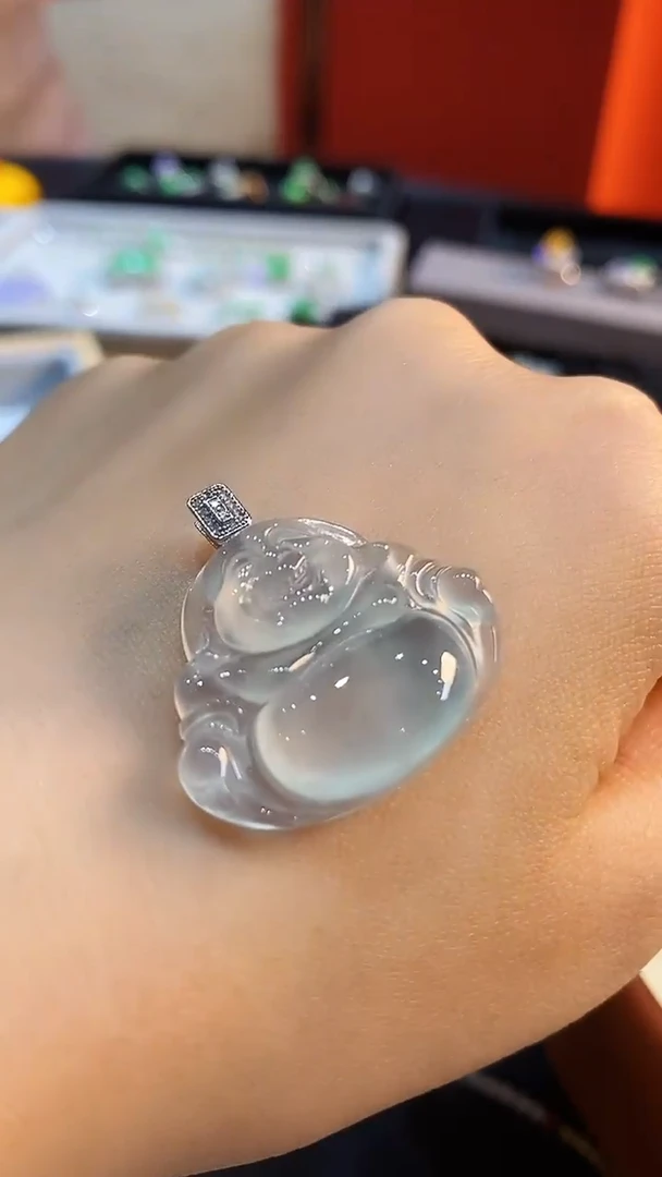 翡翠18K金镶嵌吊坠(不含链)吊坠