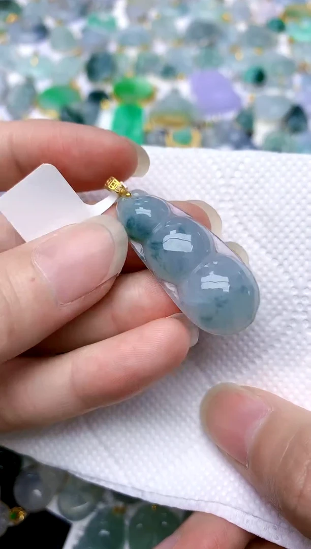 颈饰银S925镶嵌翡翠天然A货翡翠