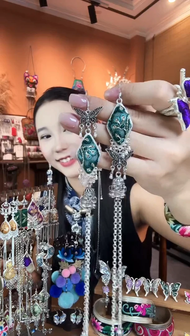 刺绣纯手工民族风耳环