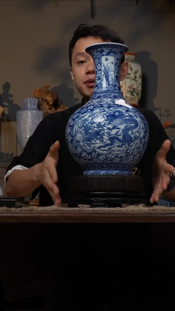 摆件WN问泥景德镇陶瓷花瓶摆件