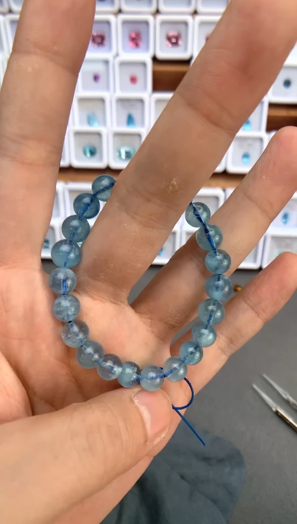 未镶嵌手串海蓝宝石多样性发货1串