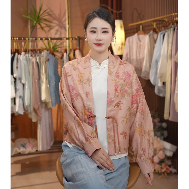 《 梦春风-外套》新中式提花国风休闲防晒外套