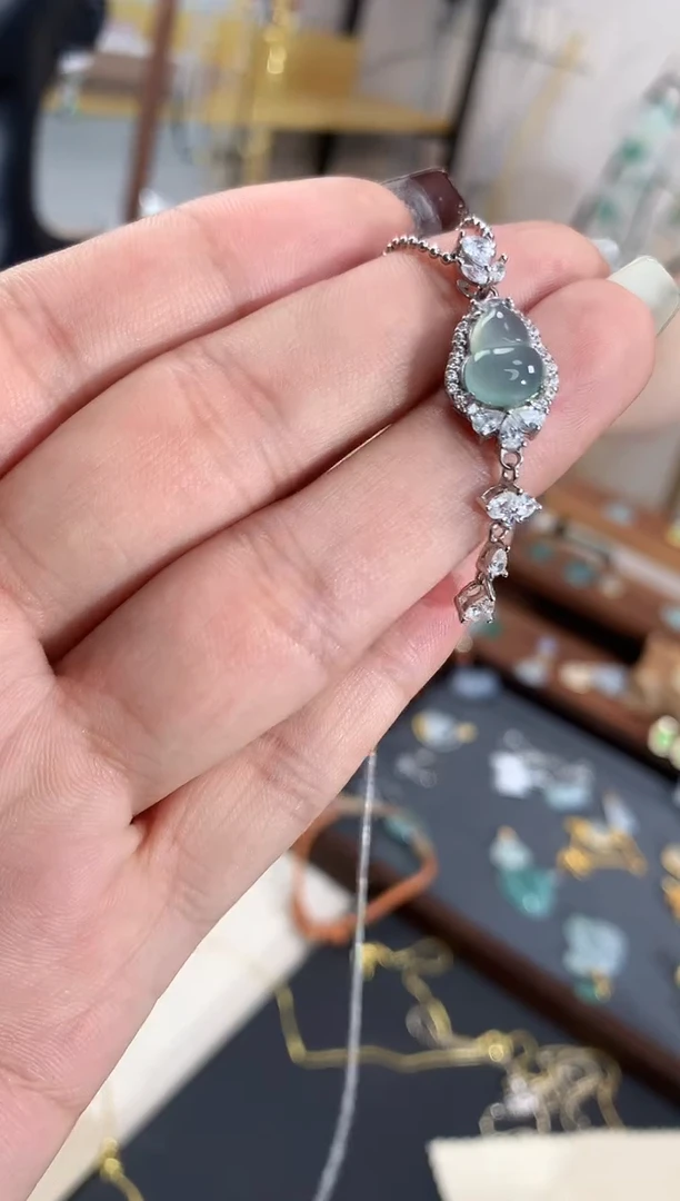 【闪购商品】翡翠银S925镶嵌吊坠(不含链)吊坠