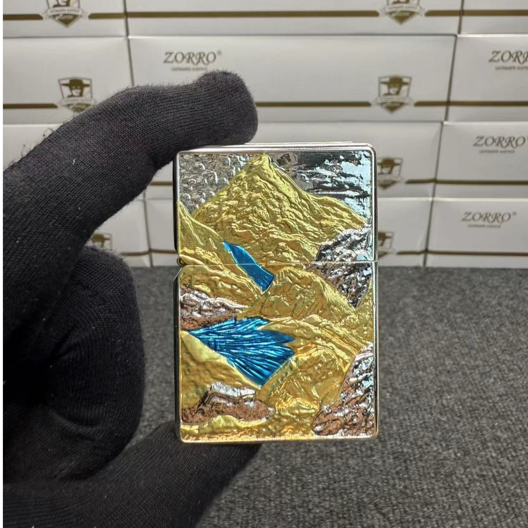 ZORRO金山银山2025新款镀金重工浮雕盔甲机防风煤油打火机