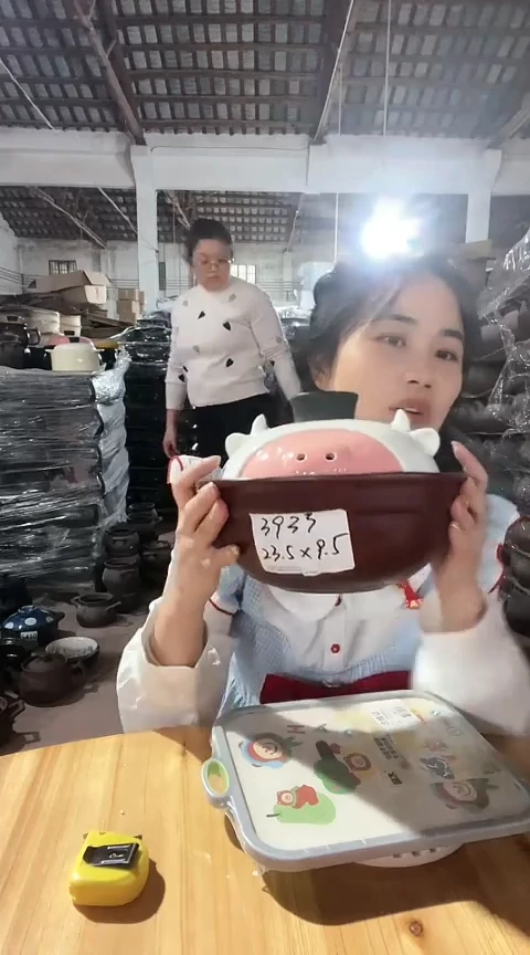 粗砂陶瓷瑕疵砂锅碗带盖3933