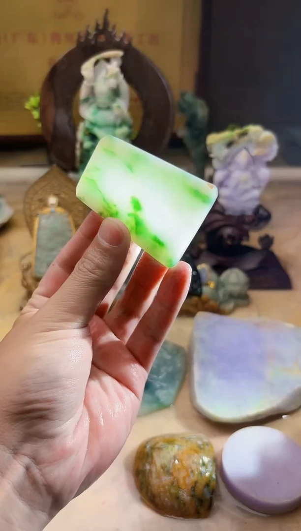 翡翠挂件未镶嵌A货张麦1974